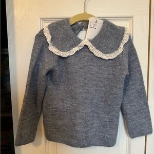 H&M Blue Kids Sweater with Lace Collar (2T)